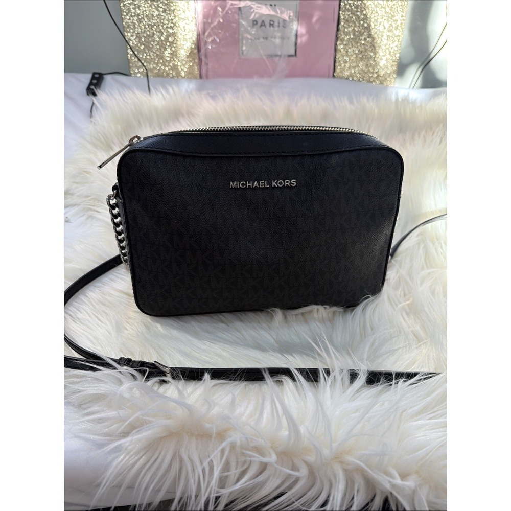 Michael Kors Jet Set Item East West Shoulder Crossbody Bag‎ MK Black/Silver